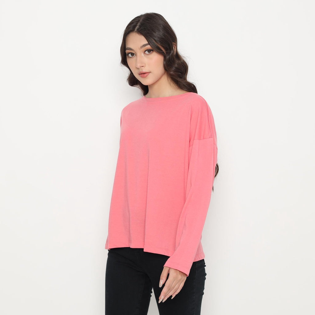 Matsuda Kaos Polos Wanita Lengan Panjang T Shirt Olive