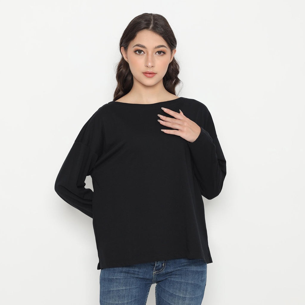 Matsuda Kaos Polos Wanita Lengan Panjang T Shirt Olive