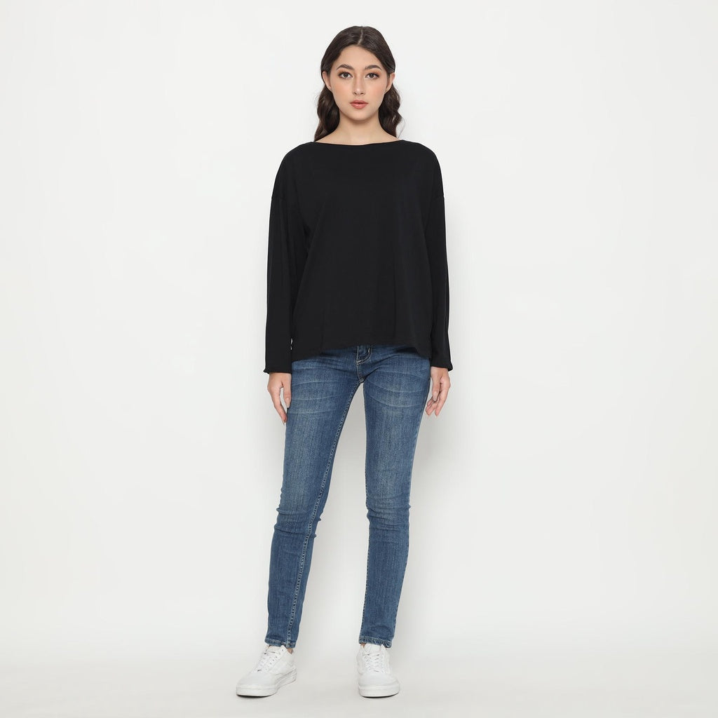 Matsuda Kaos Polos Wanita Lengan Panjang T Shirt Olive