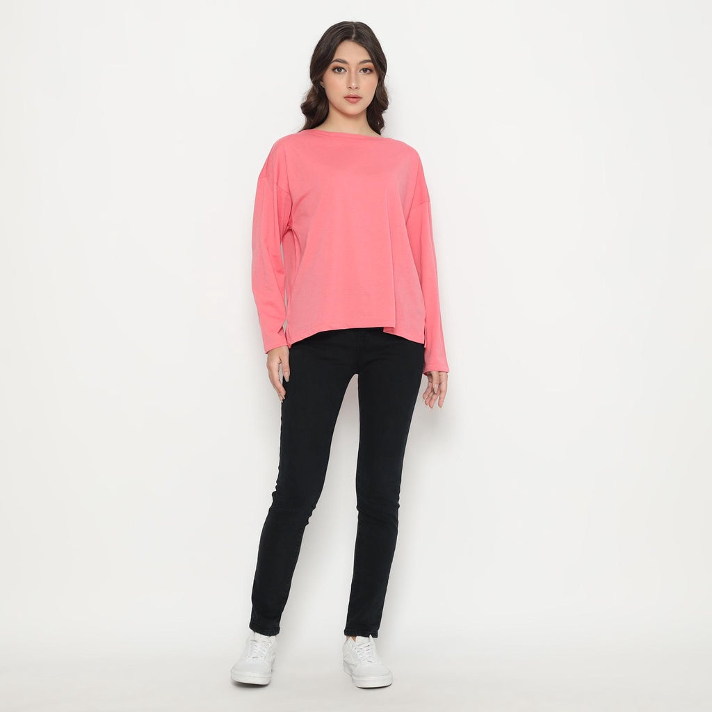 Matsuda Kaos Polos Wanita Lengan Panjang T Shirt Olive