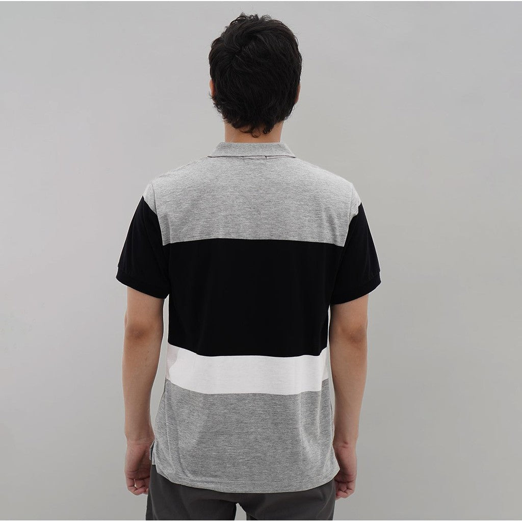 MATSUDA Kaos Polo Shirt Stripe Lengan Pendek Towada Grey