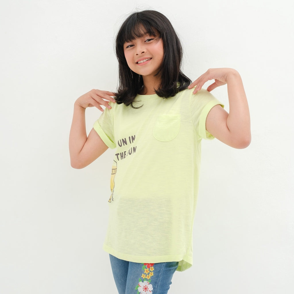Matsuda baju kaos anak perempuan katun umur 4-16 Ellie