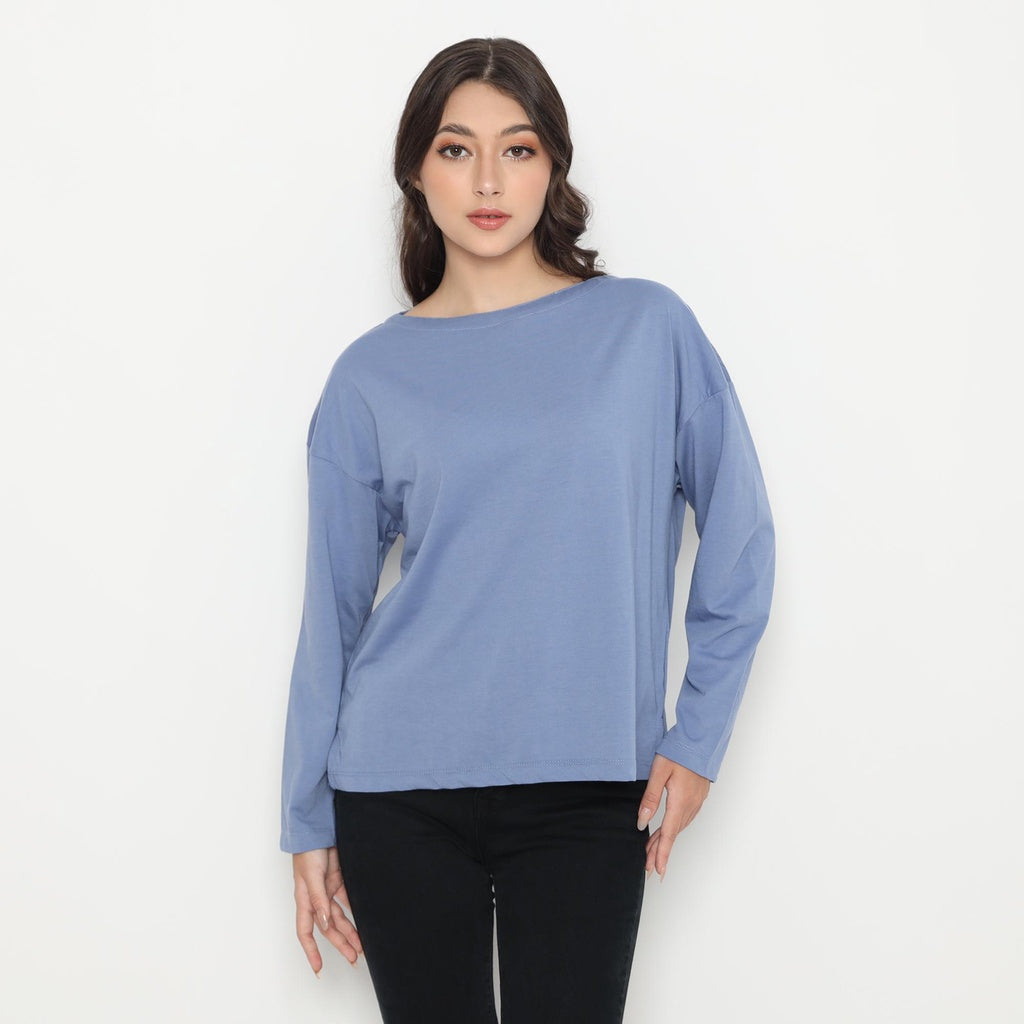 Matsuda Kaos Polos Wanita Lengan Panjang T Shirt Olive