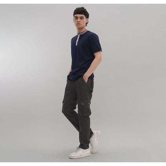 MATSUDA Kaos Pria Katun Kragh Shanghai Lengan Pendek Taketa Navy