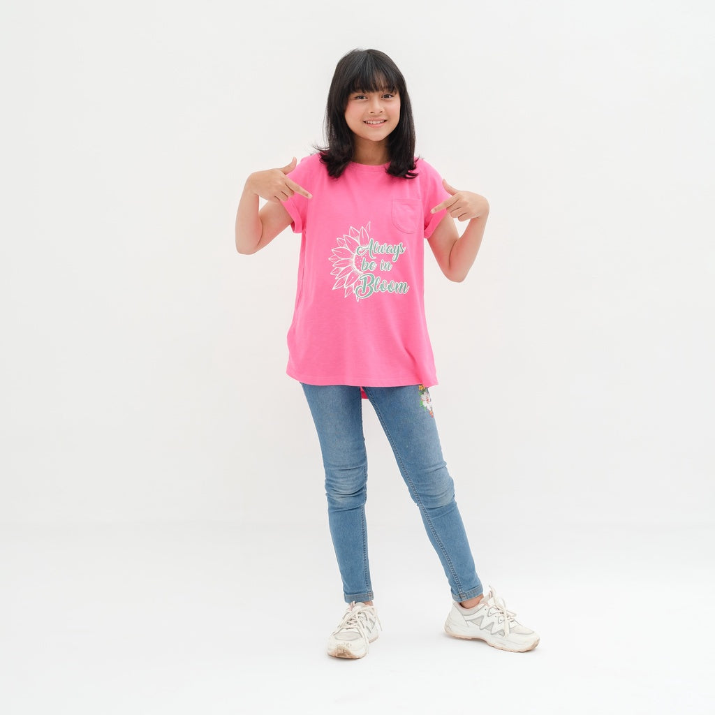 Matsuda baju kaos anak perempuan katun umur 4-16 Maggie