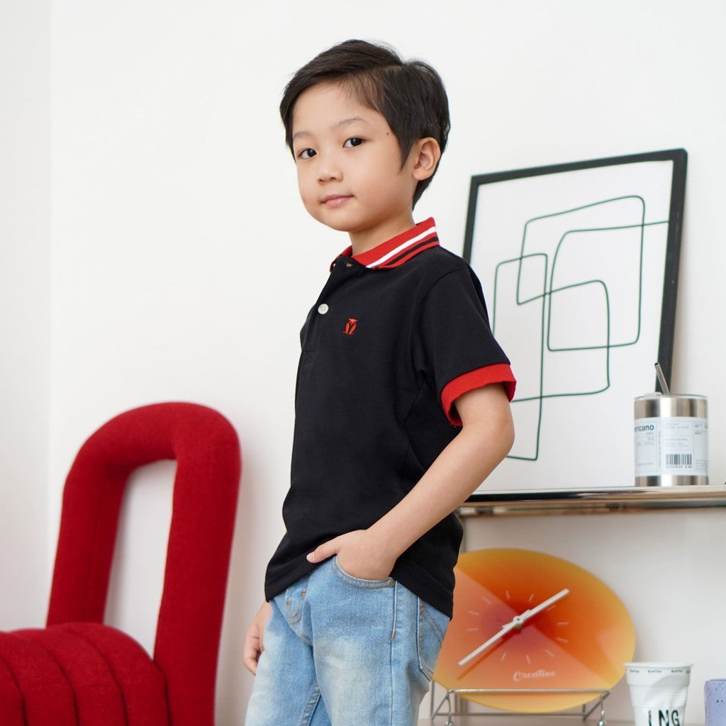 Matsuda baju kaos polo anak laki laki katun umur 2-12 Toby