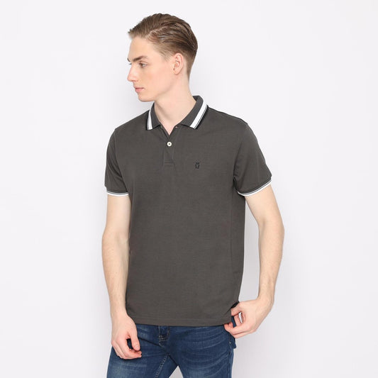 MATSUDA Kaos Polo Shirt Polos Pria Dewasa Baju Lengan Pendek Kerah Katun Aioi Abu Charcoal