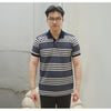 MATSUDA Baju Kaos Polo Shirt Dewasa Stripe Pria Kerah Katun Tsubame Navymel
