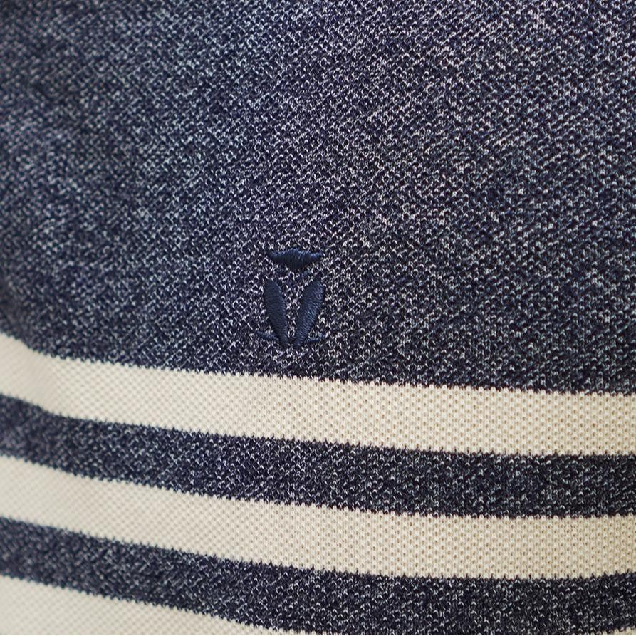 MATSUDA Baju Kaos Polo Shirt Dewasa Stripe Pria Kerah Katun Tsubame Navymel