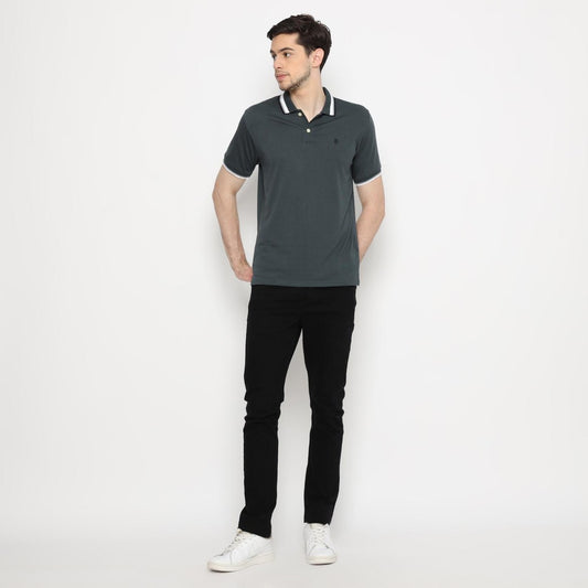 MATSUDA Kaos Polo Shirt Polos Pria Dewasa Baju Lengan Pendek Kerah Katun Aioi hijau Dk Slate