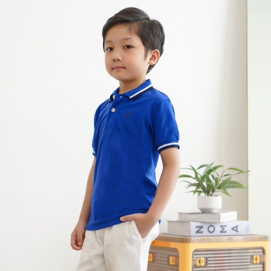 Matsuda baju kaos polo anak laki laki katun umur 2-12 Theo