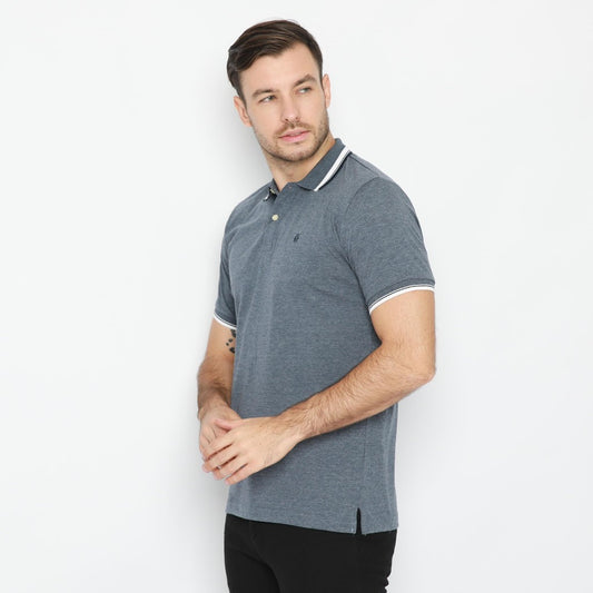 MATSUDA Kaos Polo Shirt Polos Pria Dewasa Baju Lengan Pendek Kerah Katun Aioi Biru Navy Mel