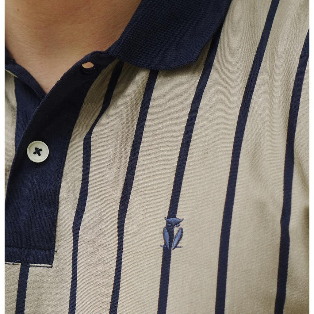 MATSUDA Baju Kaos Polo Shirt Dewasa Stripe Pria Kerah Katun Otawara Spray Green