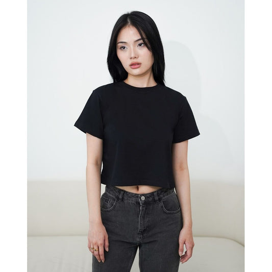 Matsuda Kaos Wanita Crop top katun Marley
