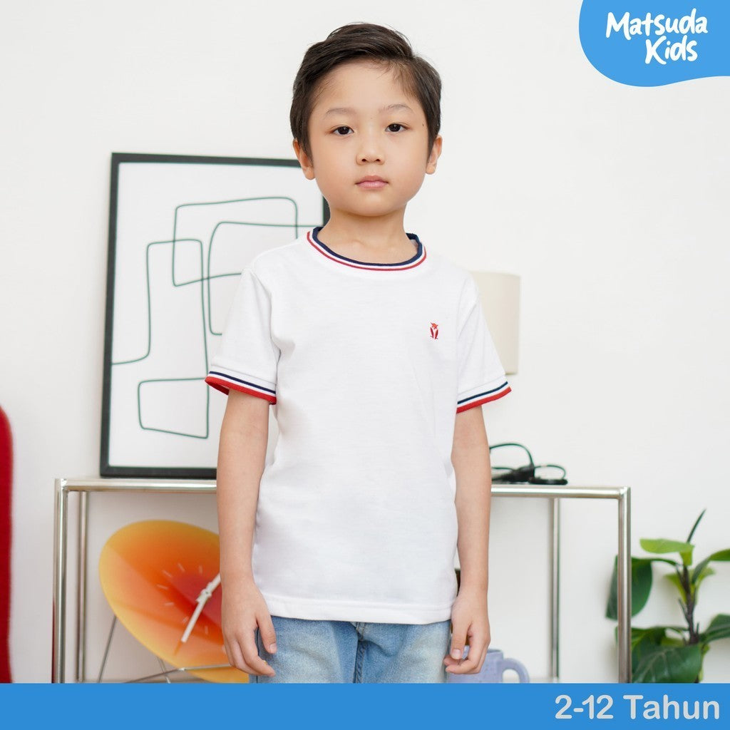 Matsuda baju kaos polos anak laki laki katun umur 2-12 Pooky