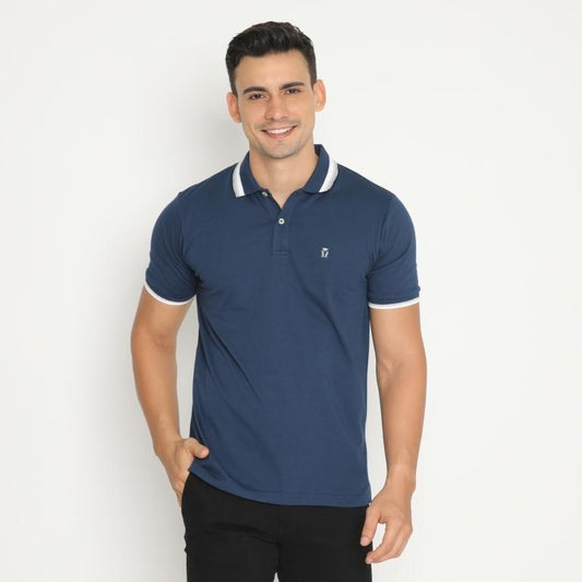 MATSUDA Kaos Polo Shirt Polos Pria Dewasa Baju Lengan Pendek Kerah Katun Aioi Biru Navy