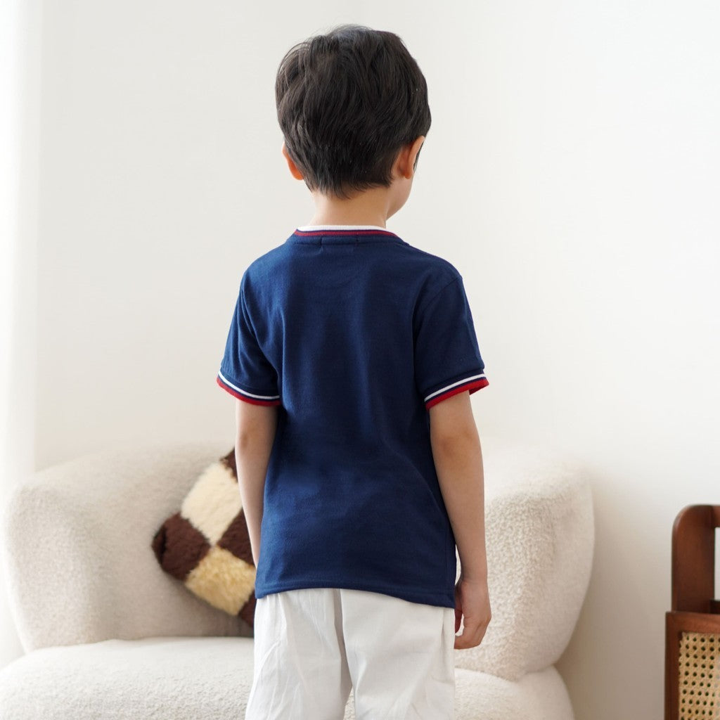 Matsuda baju kaos polos anak laki laki katun umur 2-12 Pooky