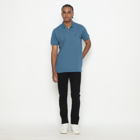 Matsuda Kaos Polo Shirt Pria Kerah Kushima Biru Steel Blue