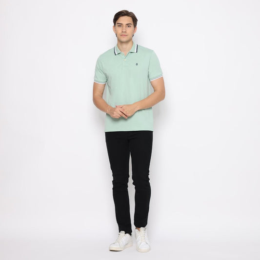 MATSUDA Kaos Polo Shirt Polos Pria Dewasa Baju Lengan Pendek Kerah Katun Aioi Hijau Smoke Green