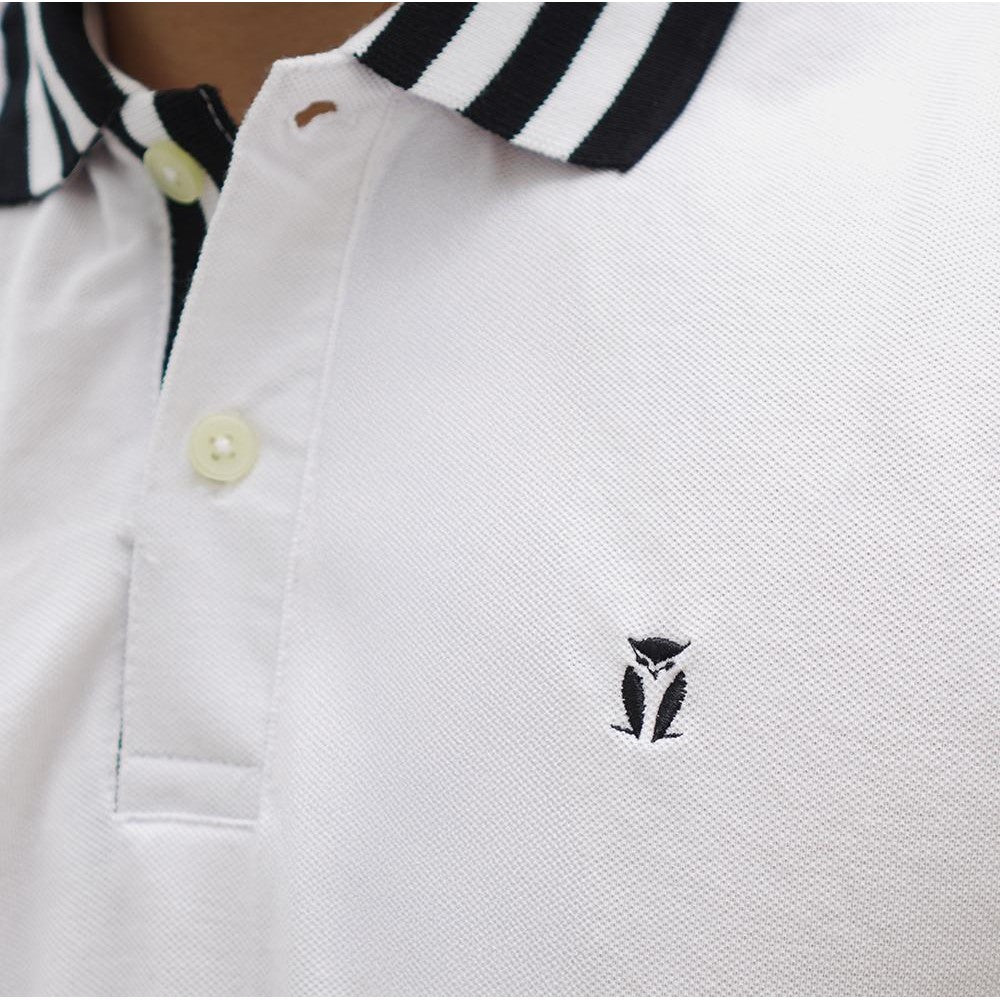 MATSUDA Baju Kaos Polo Shirt Dewasa Pria Kerah Katun Shimoda White