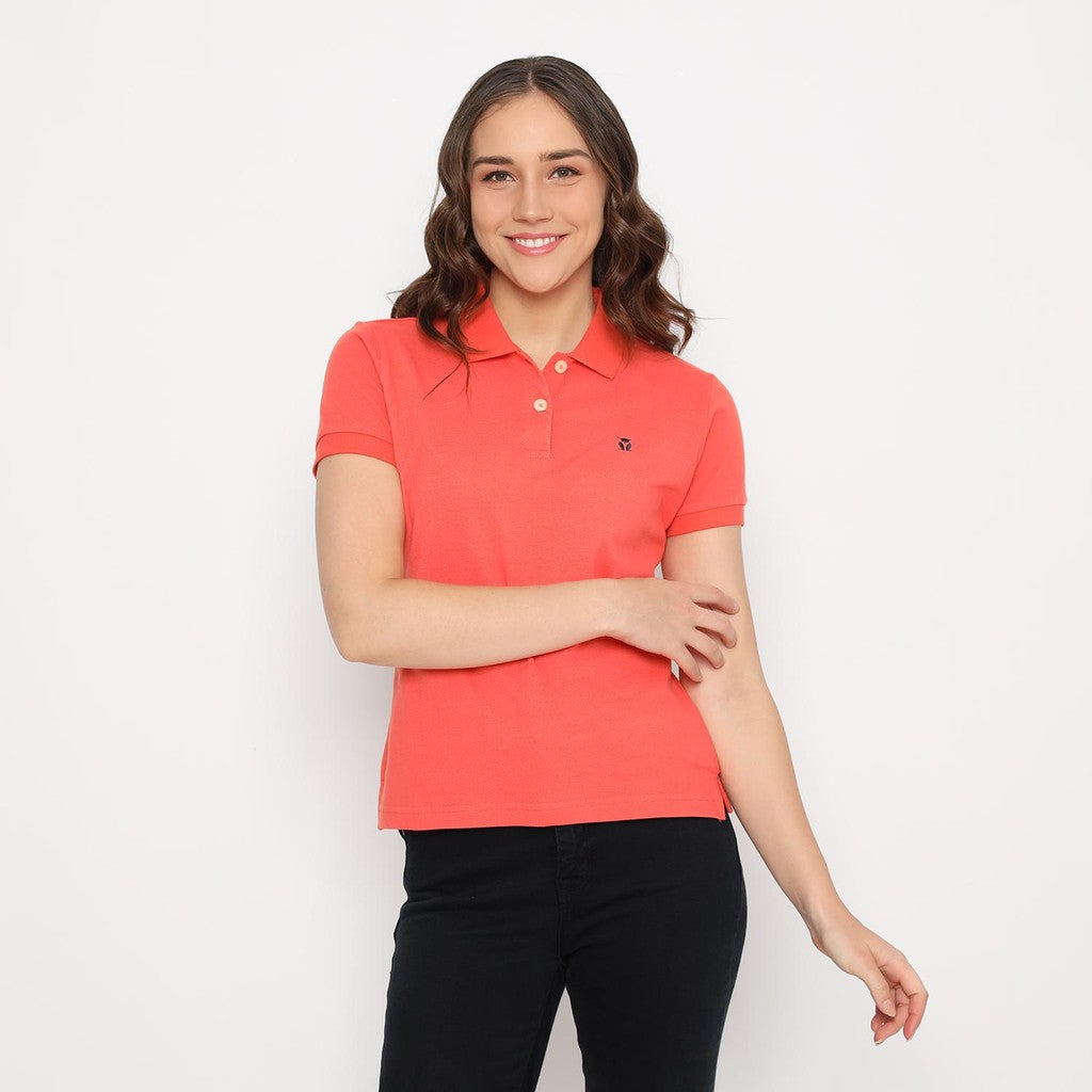 MATSUDA Kaos Polo Shirt Wanita Kerah Eve Merah Rosedawn