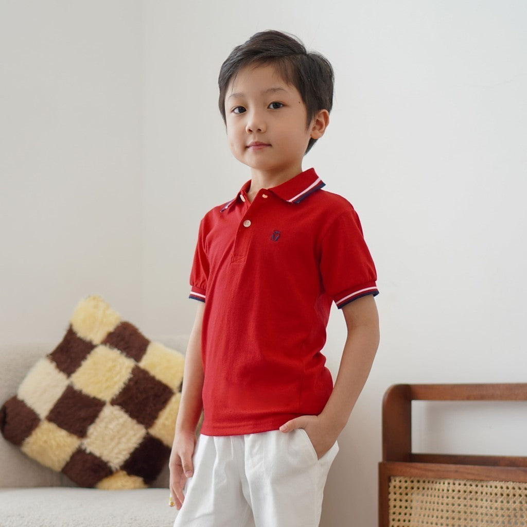 Matsuda baju kaos polo anak laki laki katun umur 2-12 Pierre