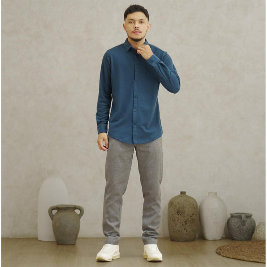 Matsuda Kemeja Pria Lengan Panjang Shunan Blue Teal