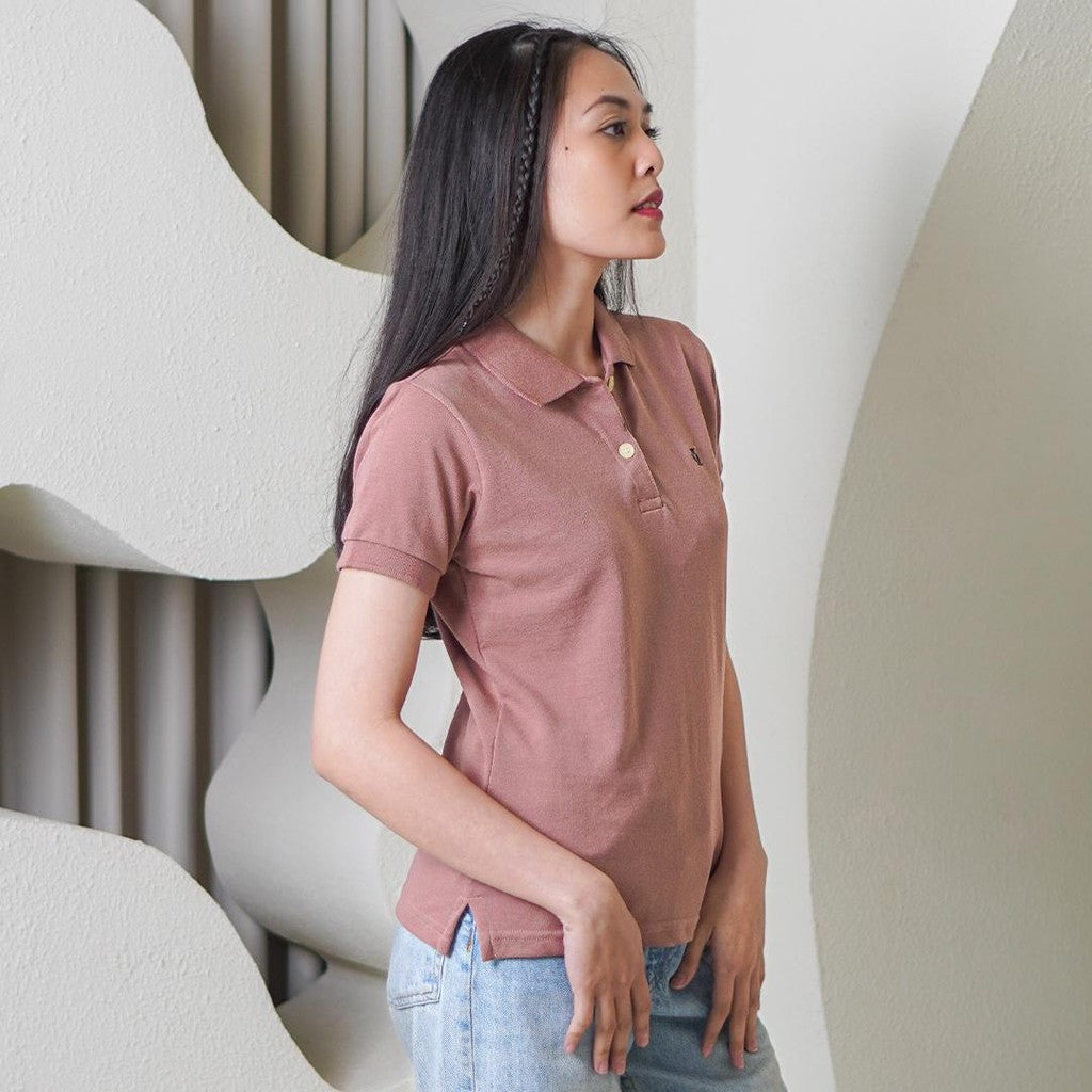MATSUDA Kaos Polo Shirt Wanita Kerah Eve Merah Rosedawn
