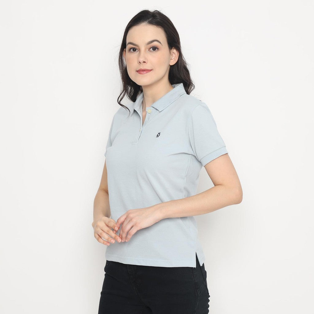 MATSUDA Kaos Polo Shirt Wanita Kerah Eve Biru Artic Ice