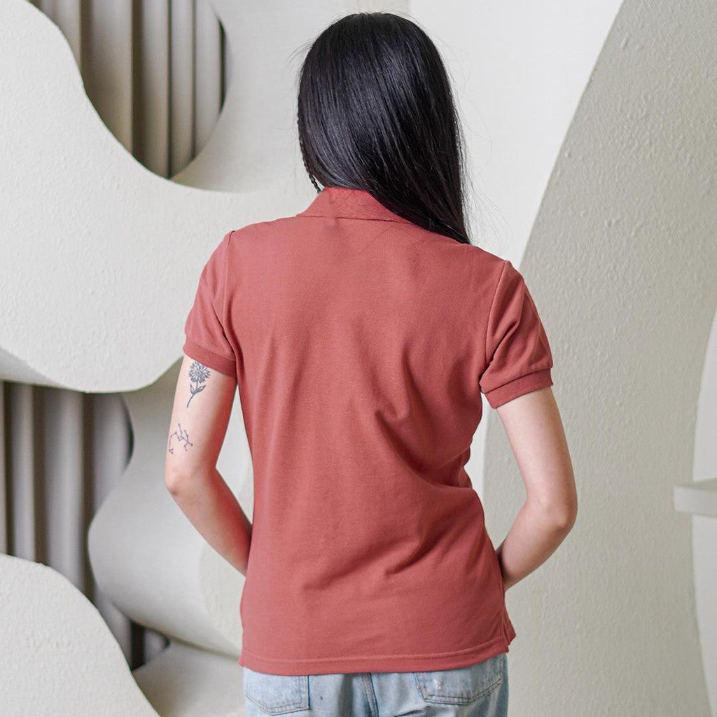 MATSUDA Kaos Polo Shirt Wanita Kerah Eve Merah Cranberry