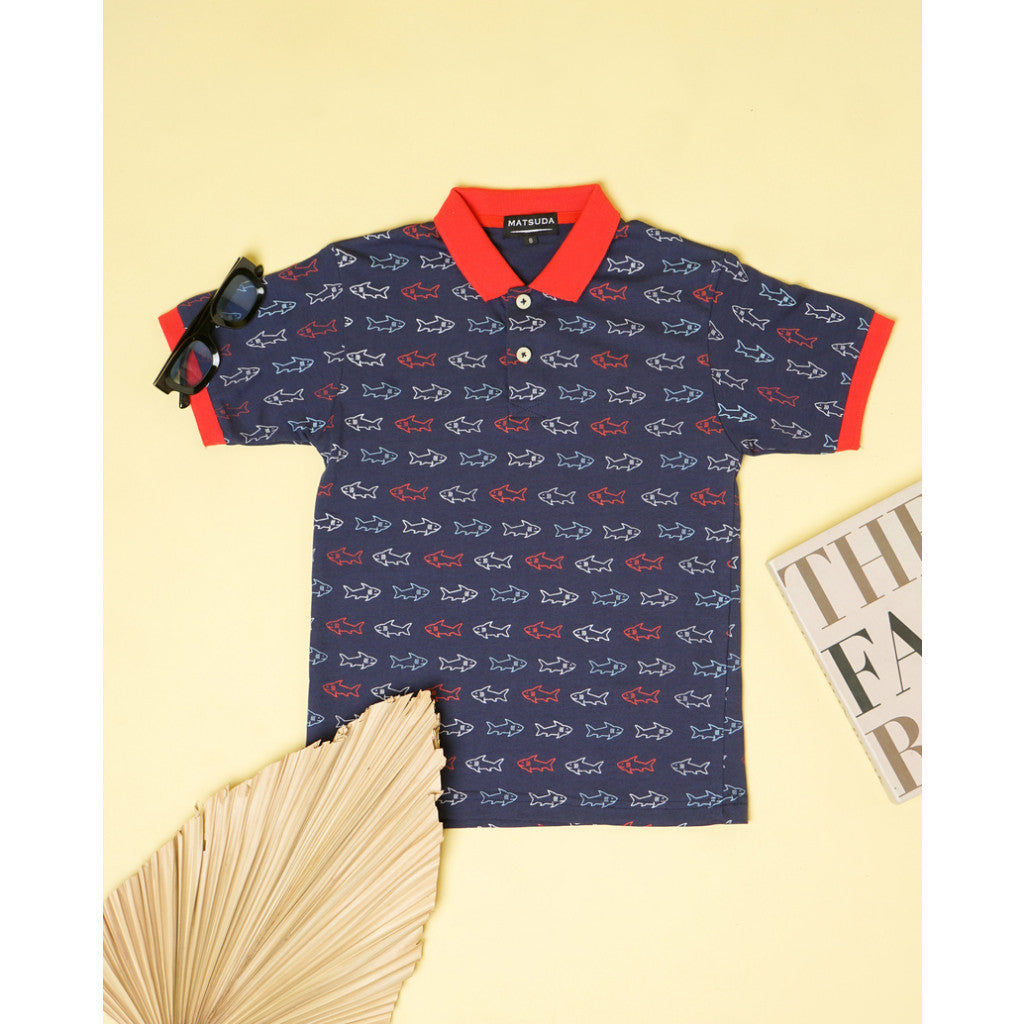 Matsuda baju kaos polo anak laki laki katun umur 2-12 Ted