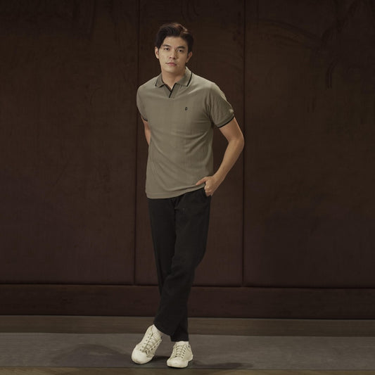 MATSUDA Kaos Polo Shirt Pria Kerah Shiraoka Cobble Stone