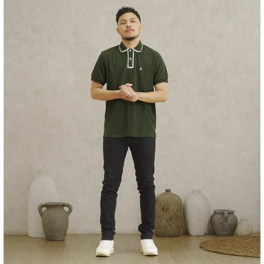 MATSUDA Kaos Polo Shirt Pria Kerah Yufu Olive
