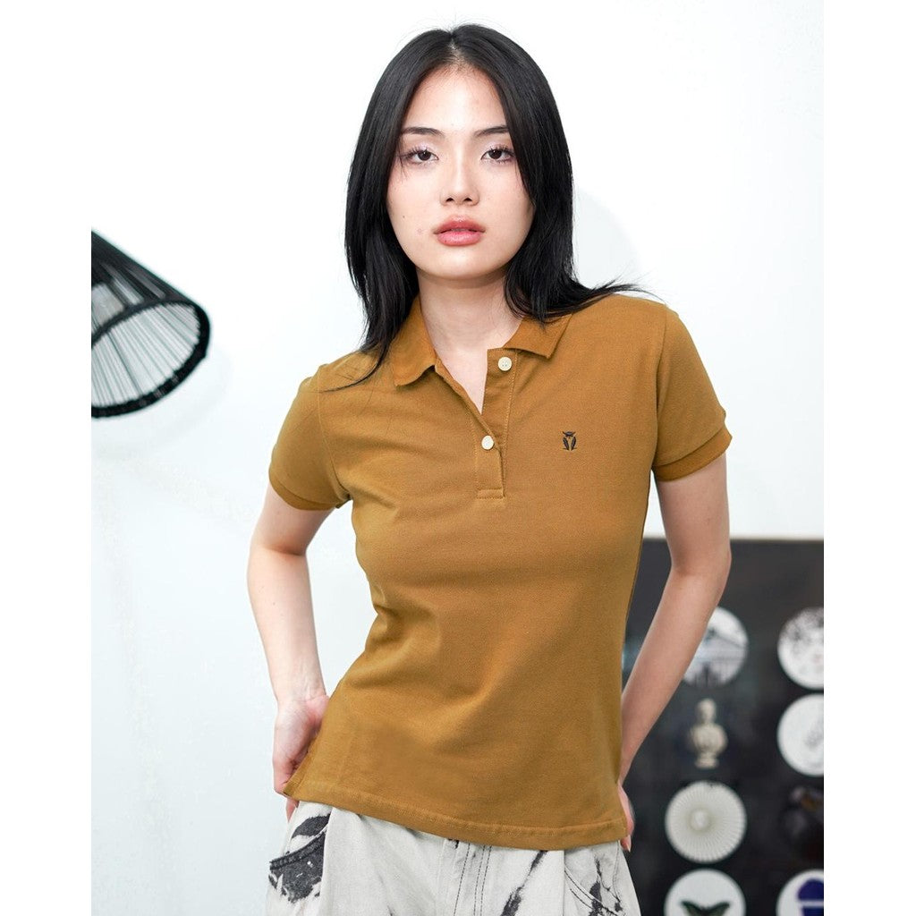 MATSUDA Kaos Polo Shirt Wanita Kerah Eve Coklat Brown
