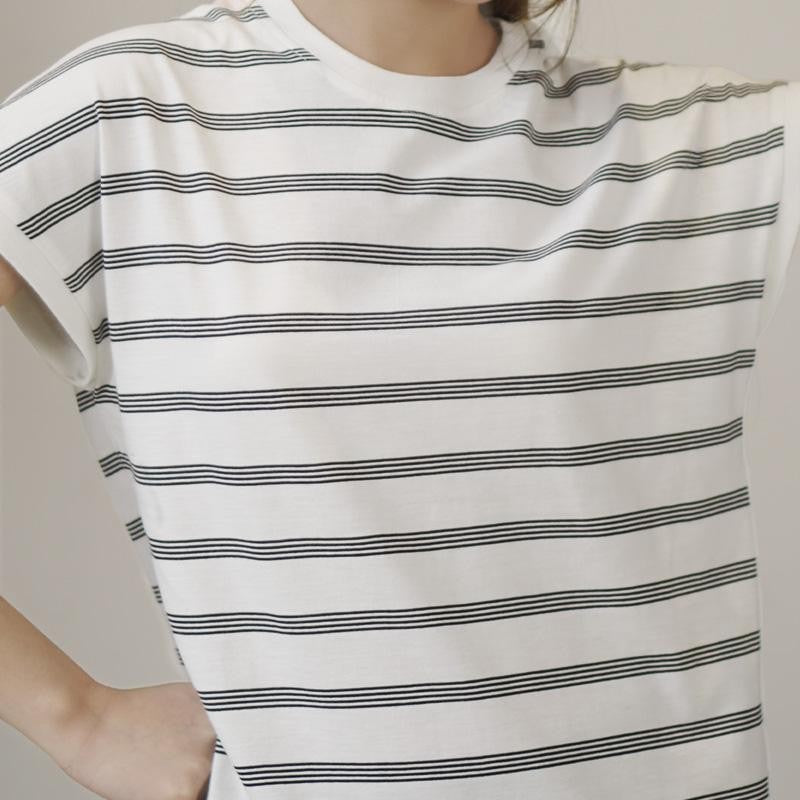 Matsuda T-shirt Wanita katun Shiori Off White