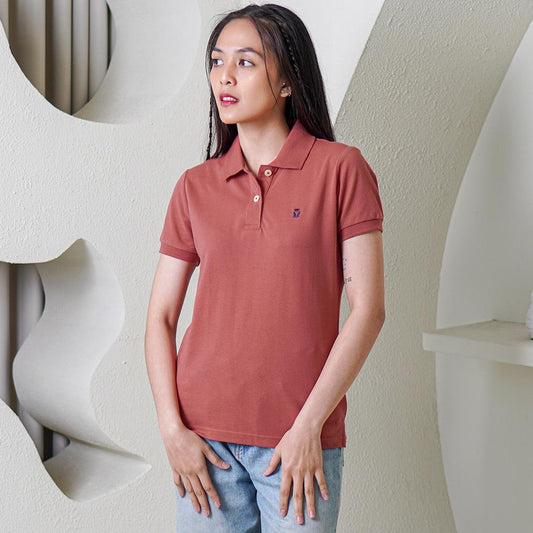 MATSUDA Kaos Polo Shirt Wanita Kerah Eve Merah Cranberry