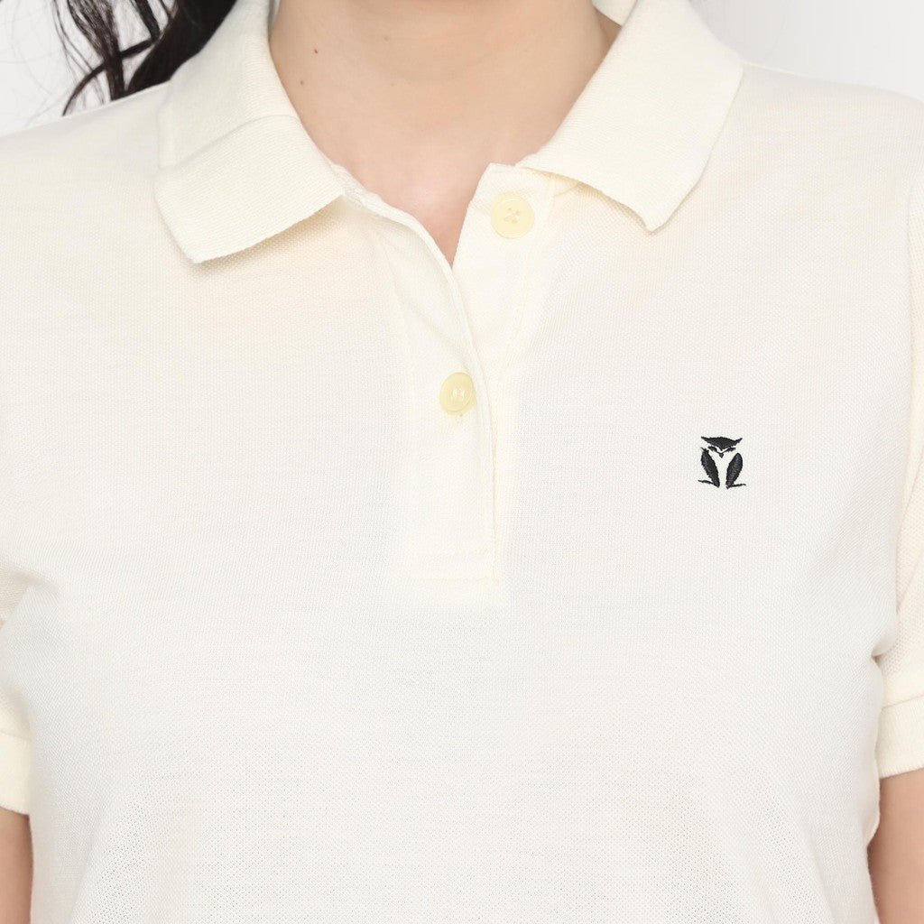 MATSUDA Kaos Polo Shirt Wanita Kerah Eve Putih Offwhite