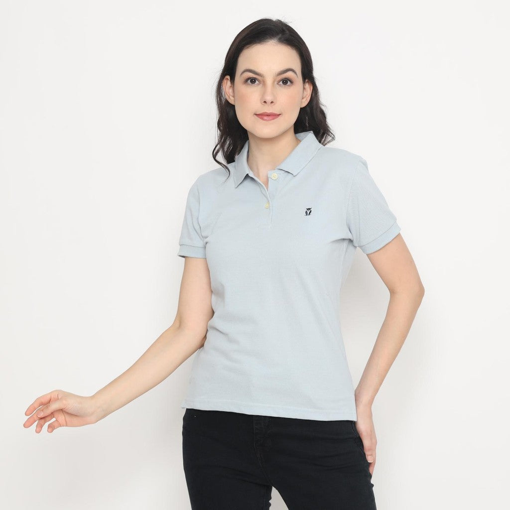 MATSUDA Kaos Polo Shirt Wanita Kerah Eve Merah Rosedawn