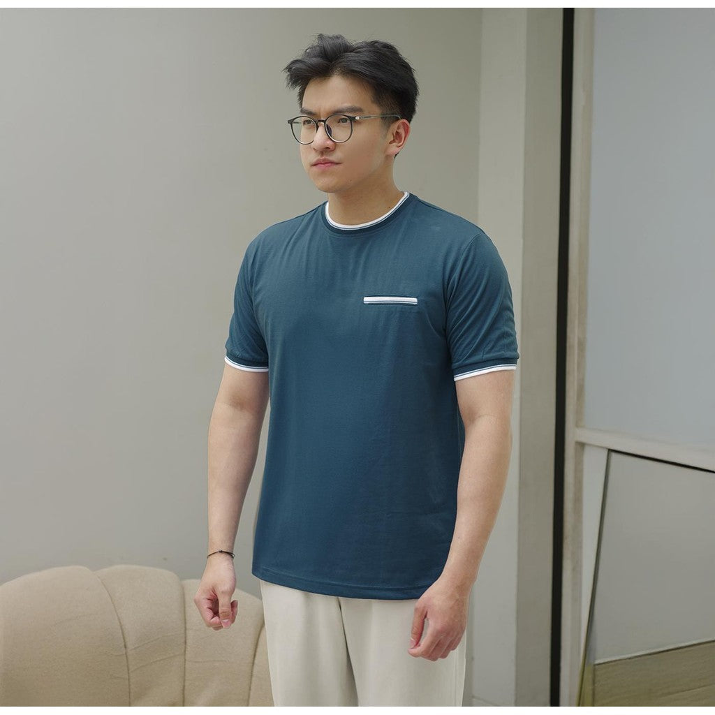 MATSUDA Kaos Pria T Shirt Edogawa Biru Steel Blue