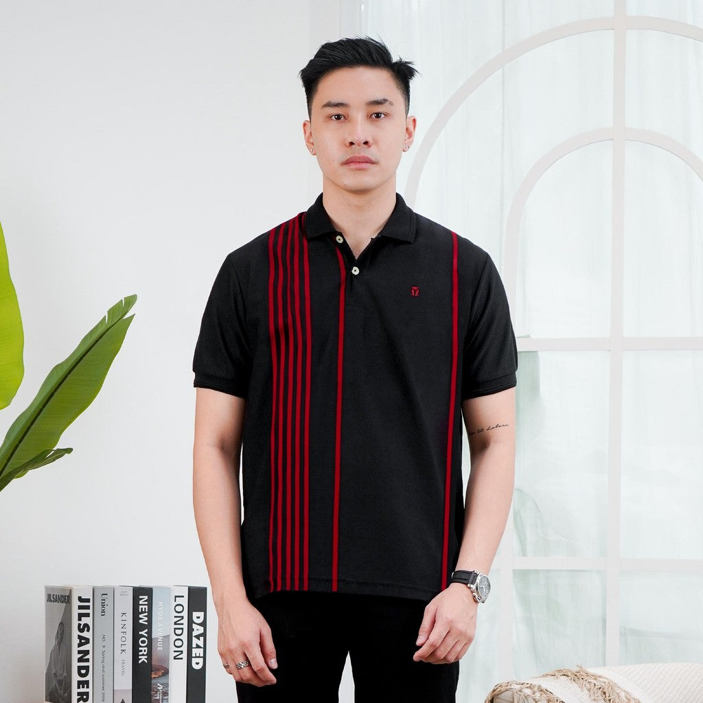 MATSUDA Kaos Polo Shirt Pria Kerah Settsu Black 3XL