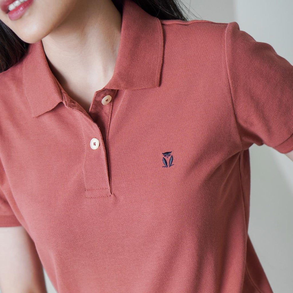 MATSUDA Kaos Polo Shirt Wanita Kerah Eve Merah Cranberry