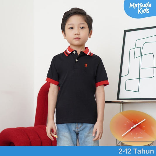 Matsuda baju kaos polo anak laki laki katun umur 2-12 Toby