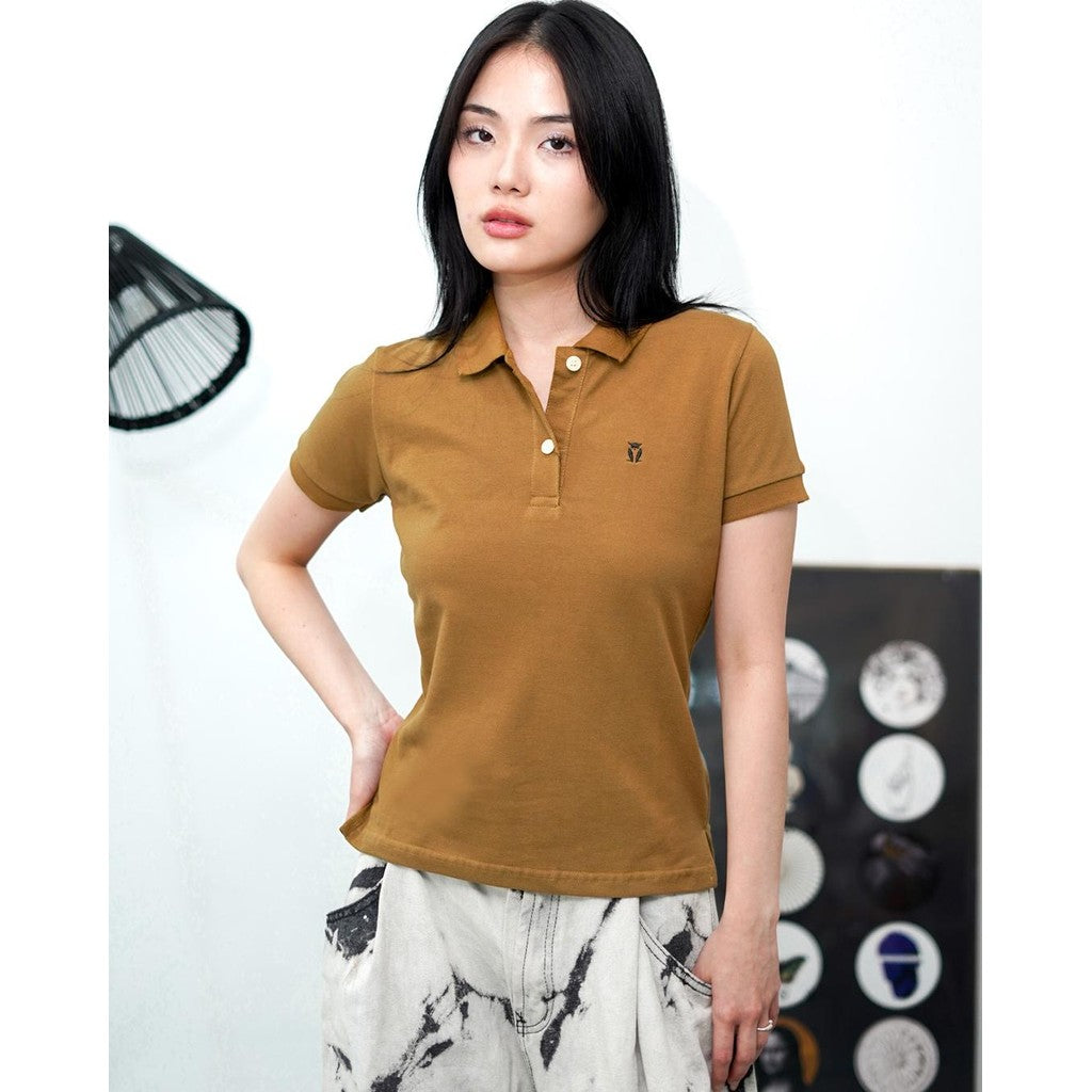 MATSUDA Kaos Polo Shirt Wanita Kerah Eve Coklat Brown
