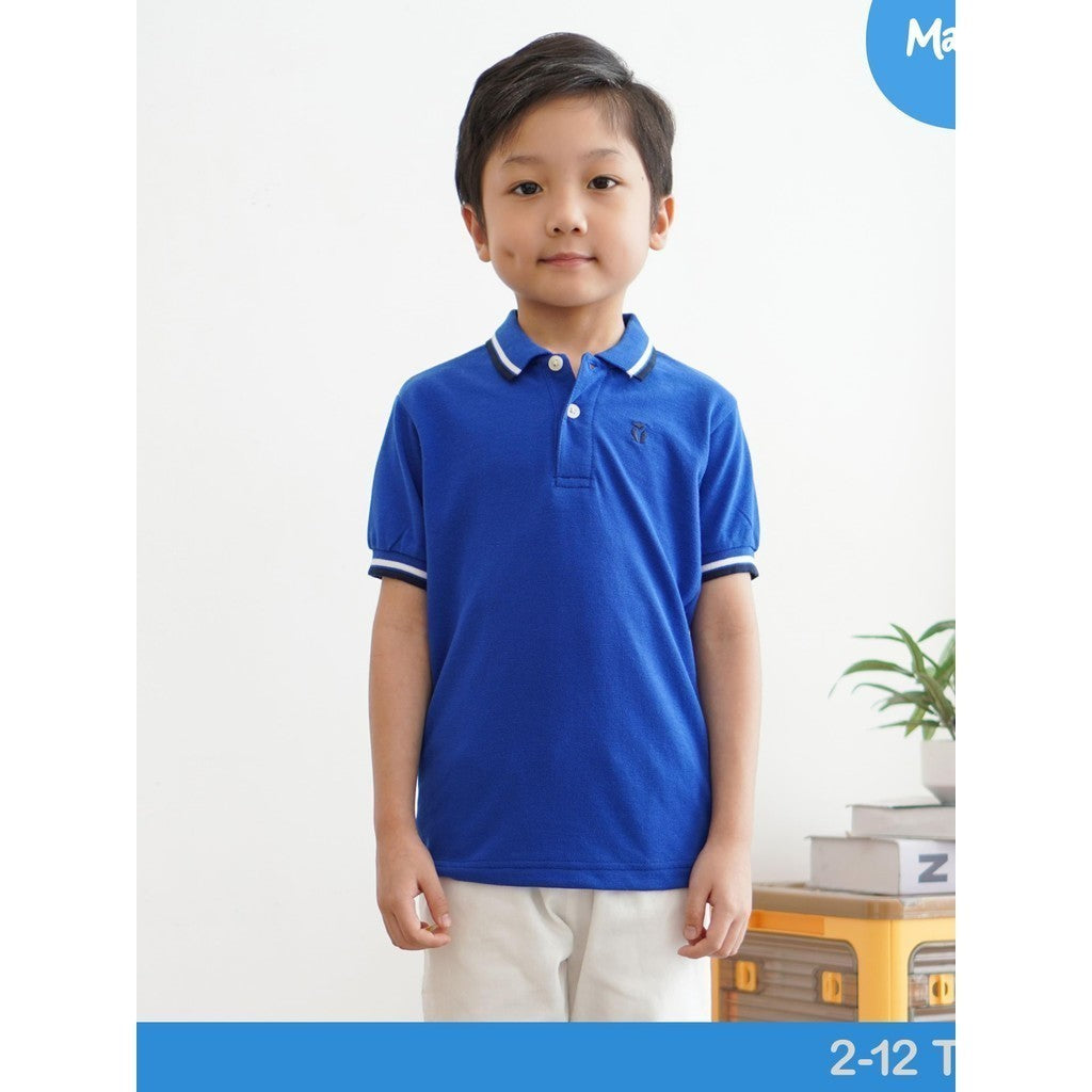 Matsuda baju kaos polo anak laki laki katun umur 2-12 Theo