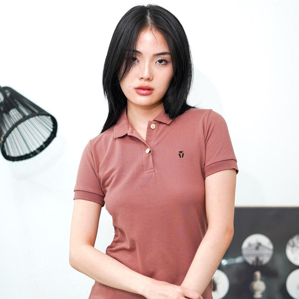 MATSUDA Kaos Polo Shirt Wanita Kerah Eve Coklat Brown