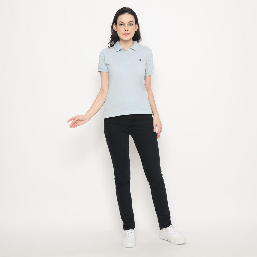MATSUDA Kaos Polo Shirt Wanita Kerah Eve Biru Artic Ice