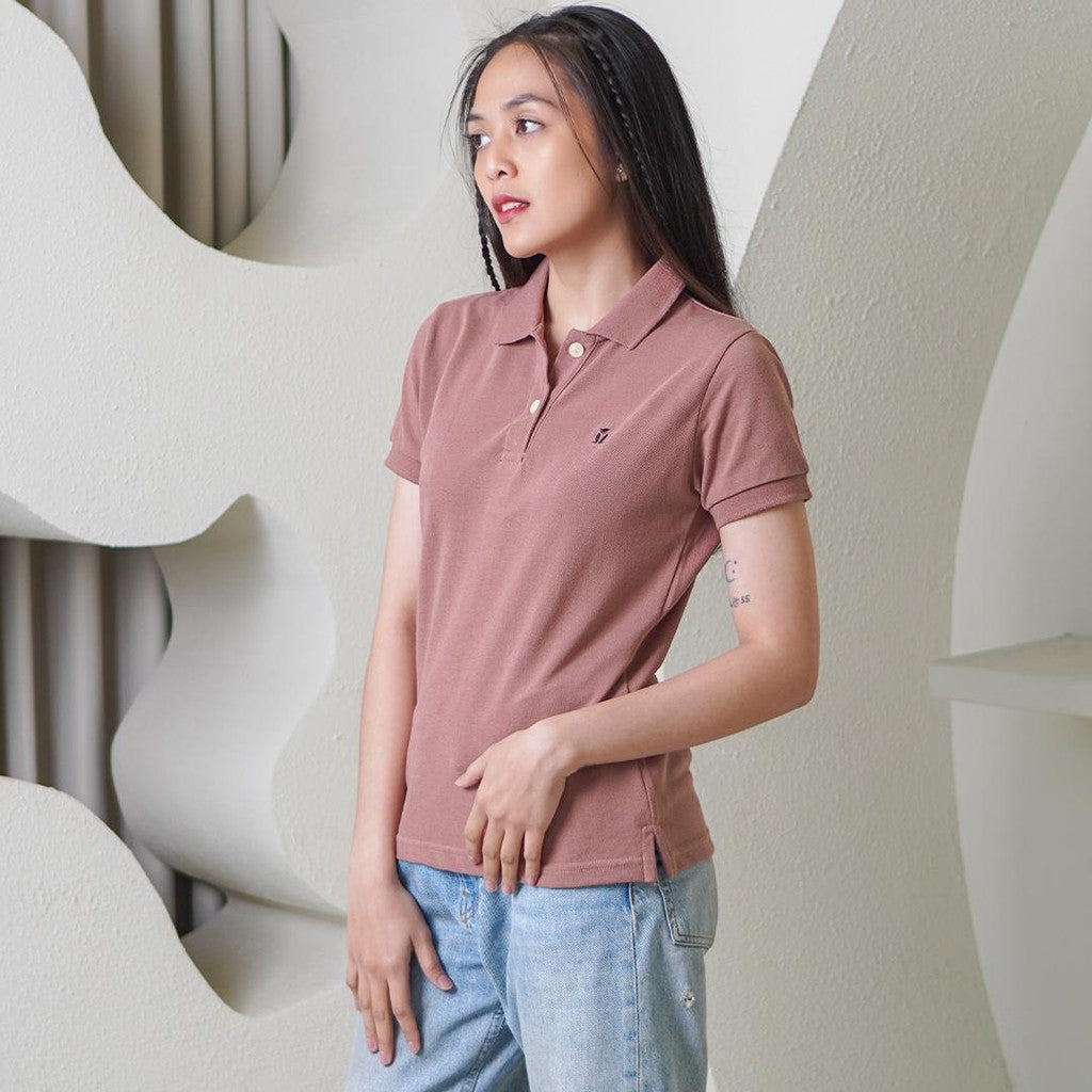 MATSUDA Kaos Polo Shirt Wanita Kerah Eve Merah Rosedawn