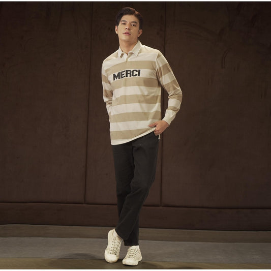 MATSUDA Kaos Polo Shirt Pria Kerah Tsuruga Offwhite Stone