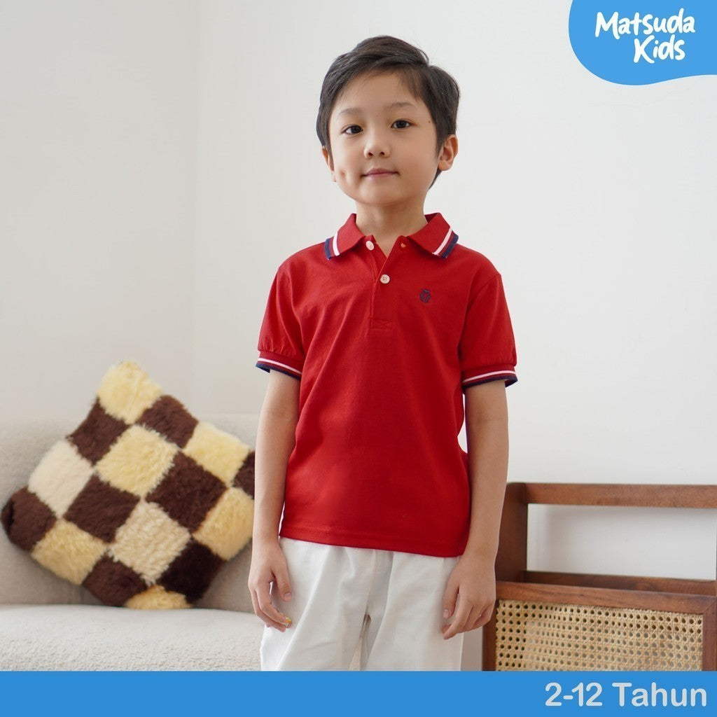 Matsuda baju kaos polo anak laki laki katun umur 2-12 Pierre