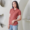 RESELLER MATSUDA Kaos Polo Shirt Wanita Kerah Eve Merah Cranberry